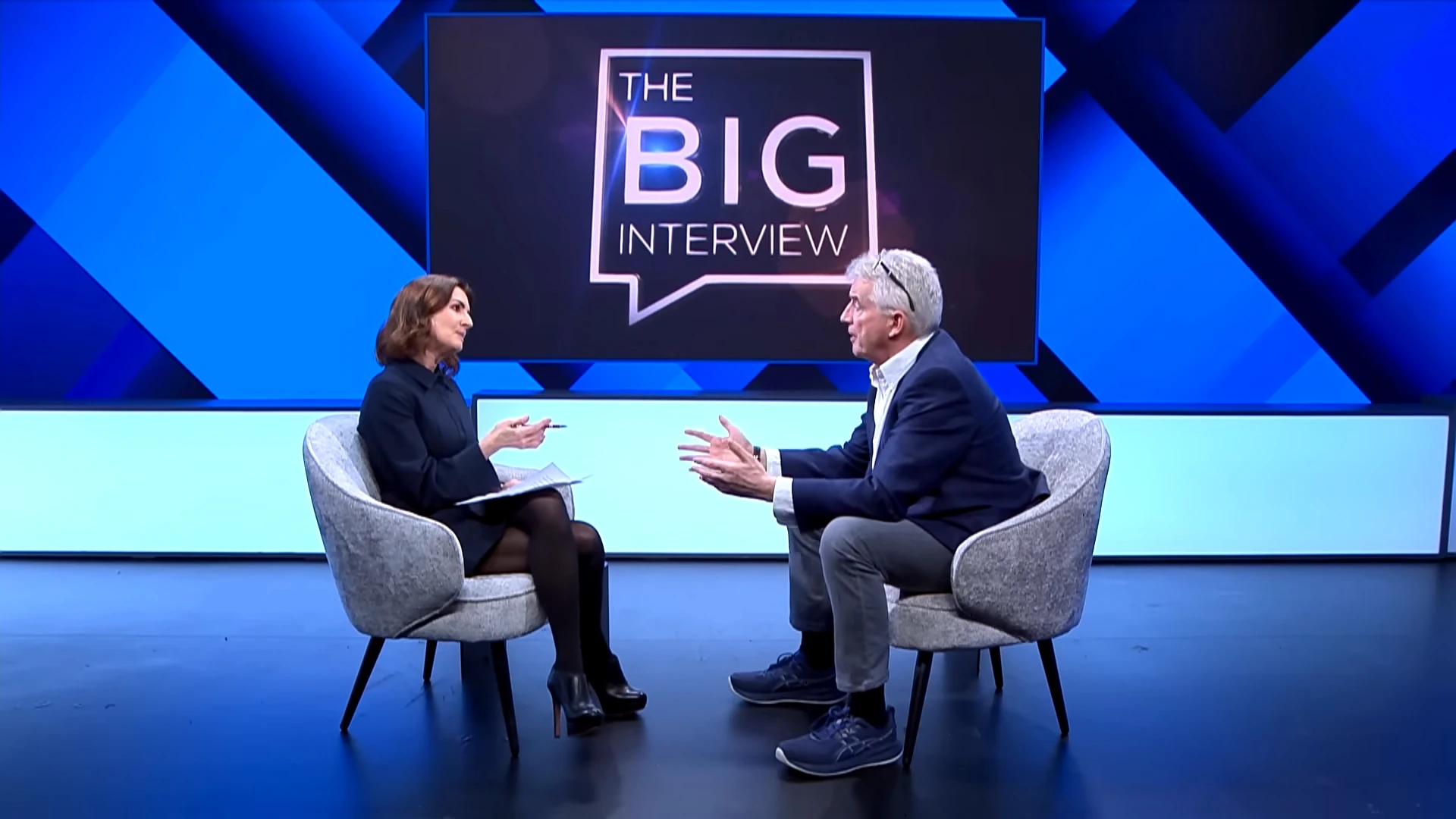 Michael O'Leary on the set of The Big Interview